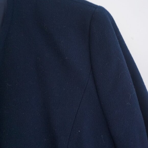 Pendleton Navy 100% Virgin Wool Cropped Button Up Jacket Blazer Petite - Picture 7 of 13